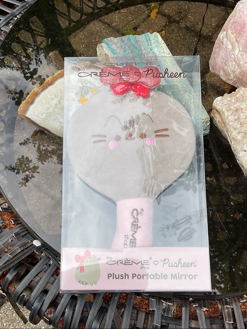 The Crème Shop Pusheen Plush Portable Mirror - Gray